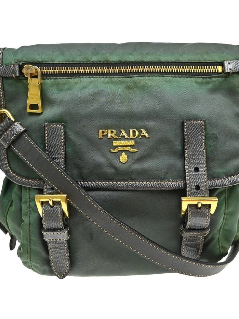 Green Nylon Shoulder Bag